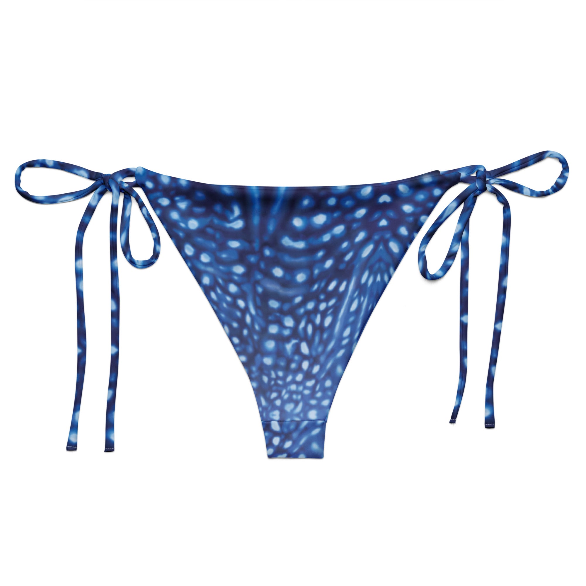 Whale Shark Constellation String Bikini Bottom – back view – ocean swimwear with adjustable string ties and recycled polyester fabric