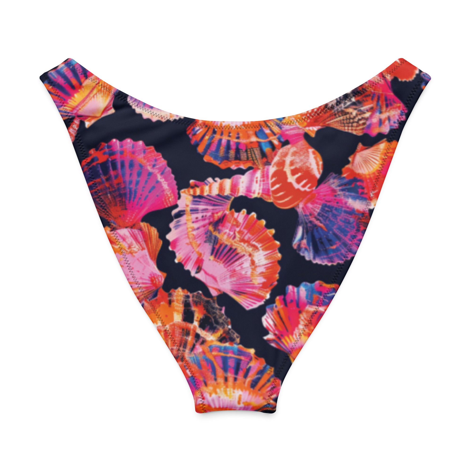 Neon Shells Scuba Bikini Bottom – Cheeky – back view – sustainable scuba swimsuit in soft recycled polyester for ocean lovers