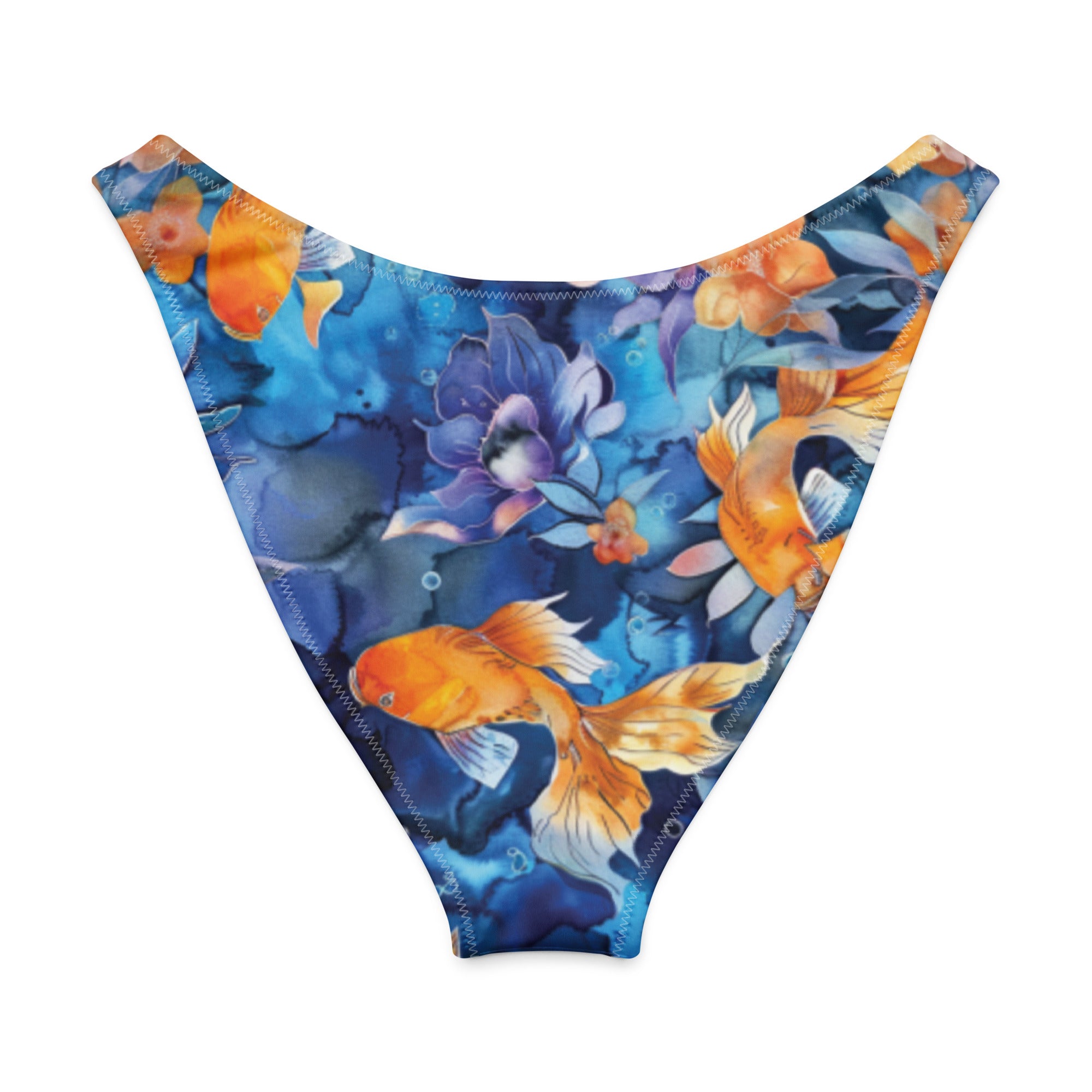 Jasmine Koi Scuba Bikini Bottom – Cheeky – back view – sustainable scuba swimsuit in soft recycled polyester for ocean lovers