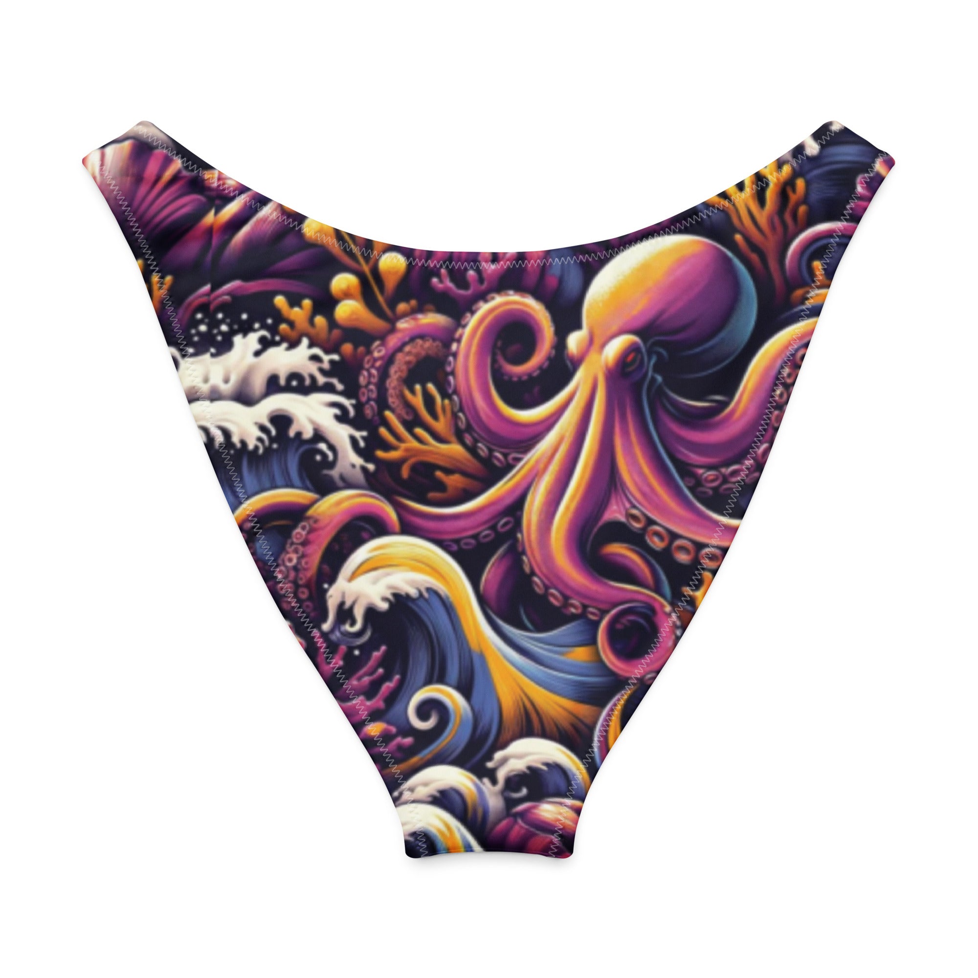 Octopus Ink Scuba Bikini Bottom – Cheeky – back view – sustainable scuba swimsuit in soft recycled polyester for ocean lovers