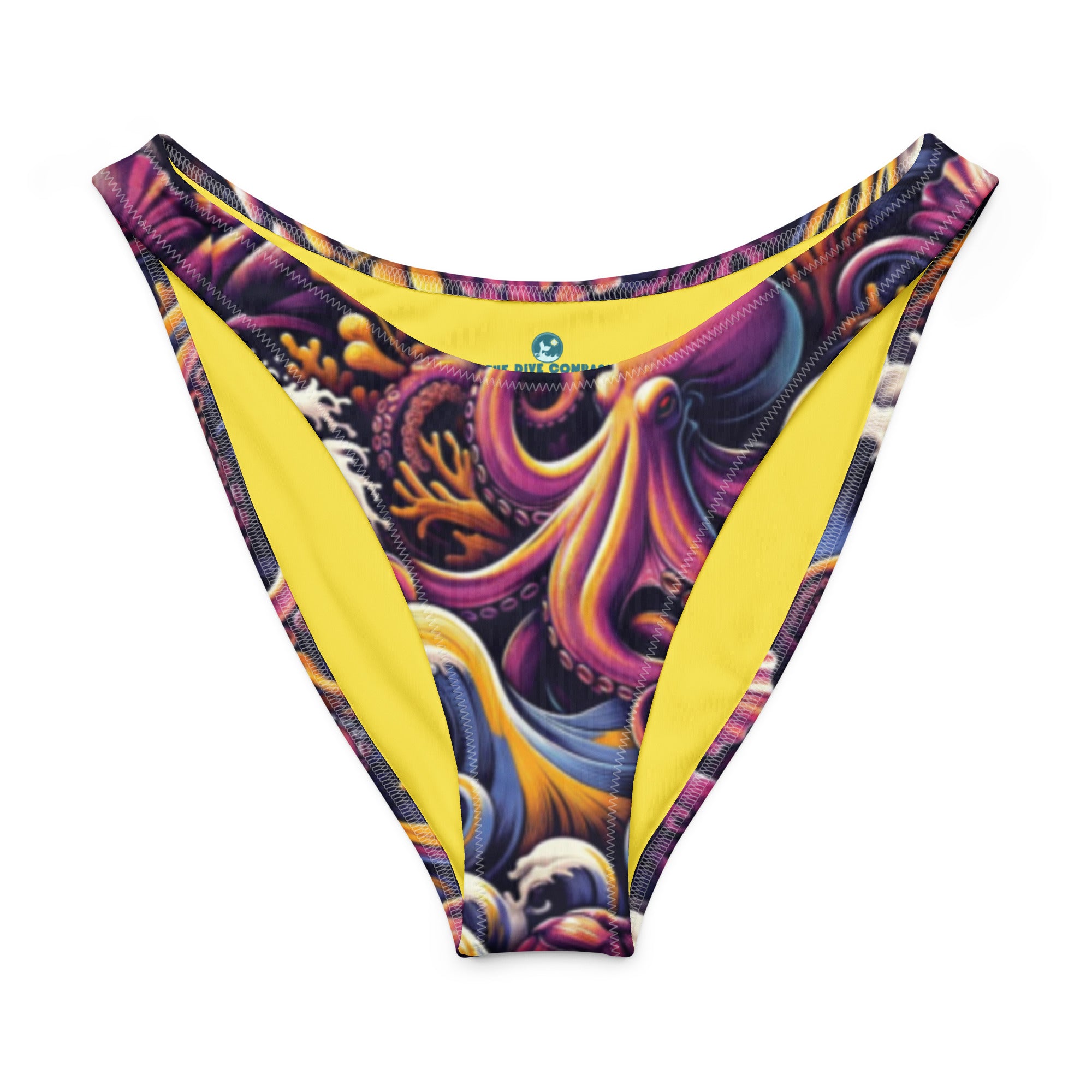 Octopus Ink Scuba Bikini Bottom – Cheeky – front view – scuba diving swimsuit with UPF 50+ sun protection for tropical reef diving