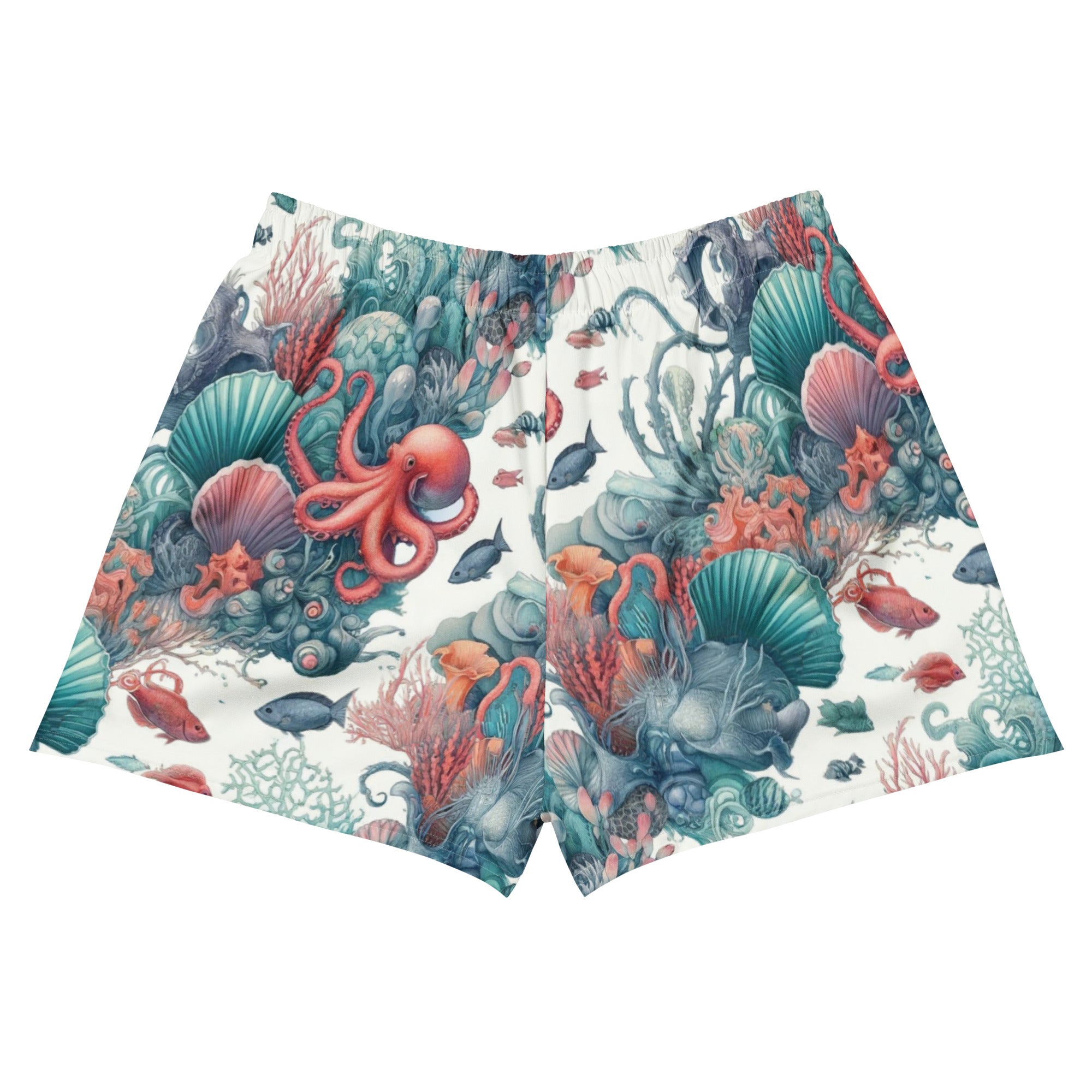 Octopus Reef Breezy Swim Shorts – back view – swim shorts designed for ocean lovers and conservation-minded travelers