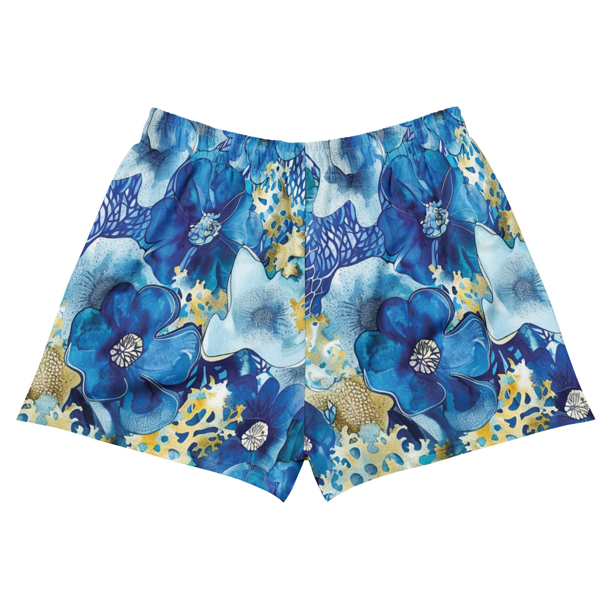 Coral Blossoms Breezy Swim Shorts – back view – swim shorts designed for ocean lovers and conservation-minded travelers