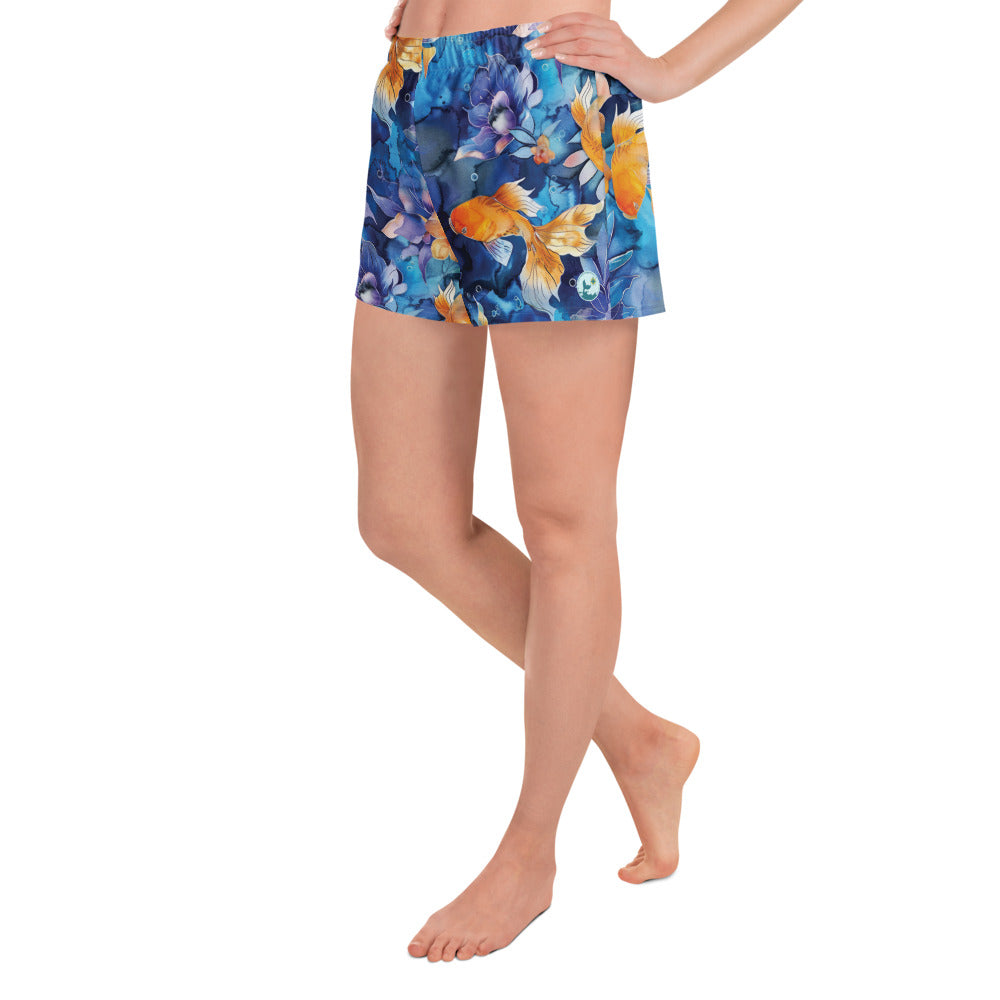 Jasmine Koi Breezy Swim Shorts – left side view – sustainable swim shorts in soft recycled polyester for ocean lovers