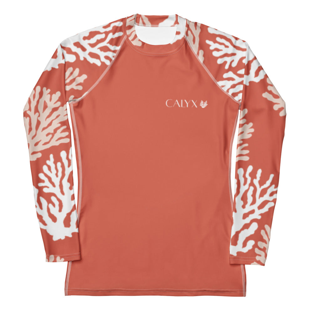 CALYX Roots Women's Rash Guard – front view – women's rashie that fits under a wetsuit for tropical reef diving