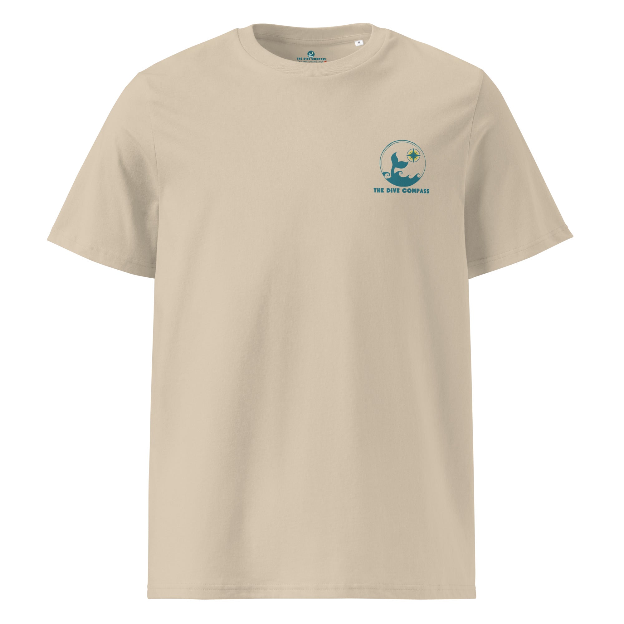 "Less Plastic, More Plankton" Whale Shark Organic Cotton Conservation Shirt – front view – ocean conservation t-shirt in soft organic cotton for divers