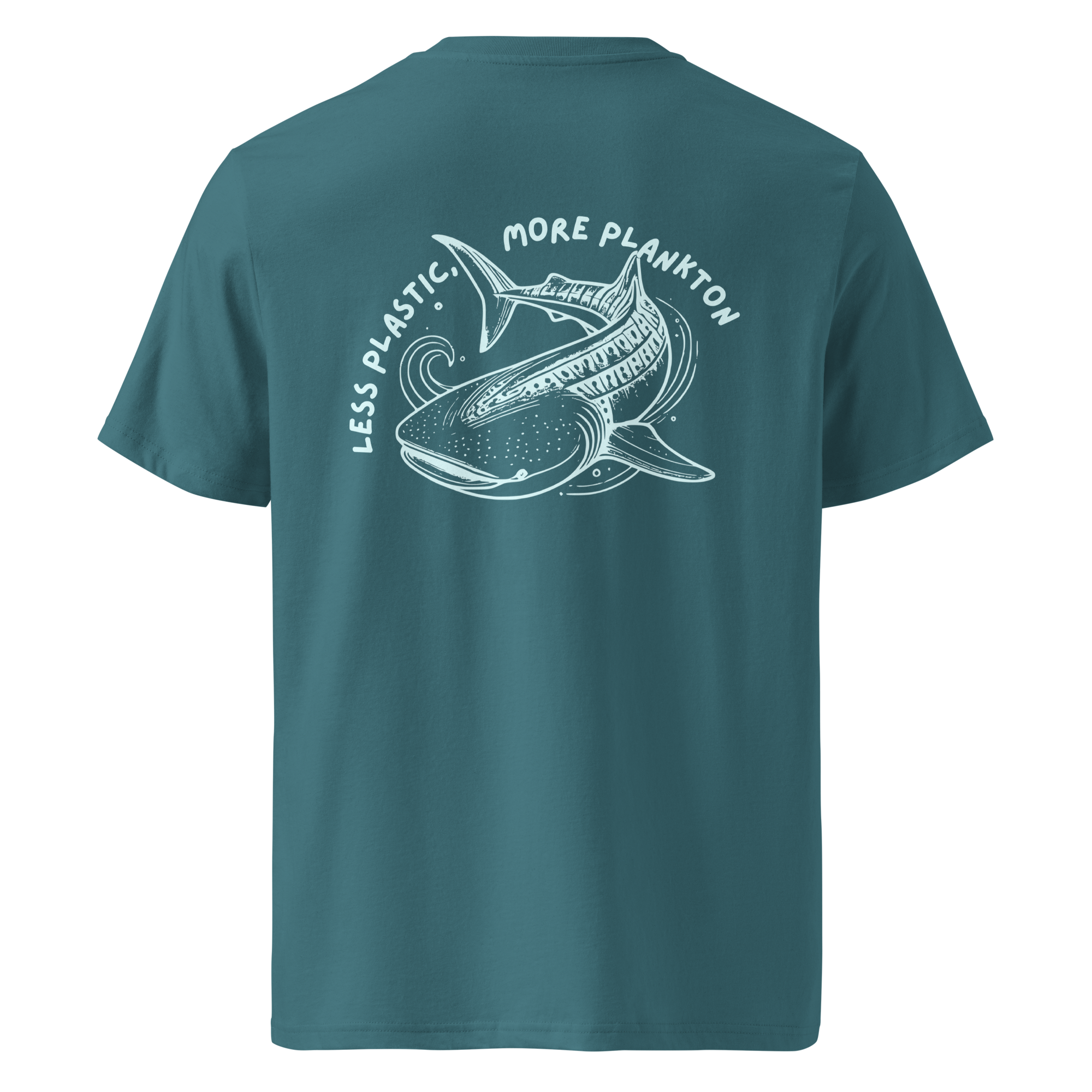 "Less Plastic, More Plankton" Whale Shark Organic Cotton Conservation Shirt